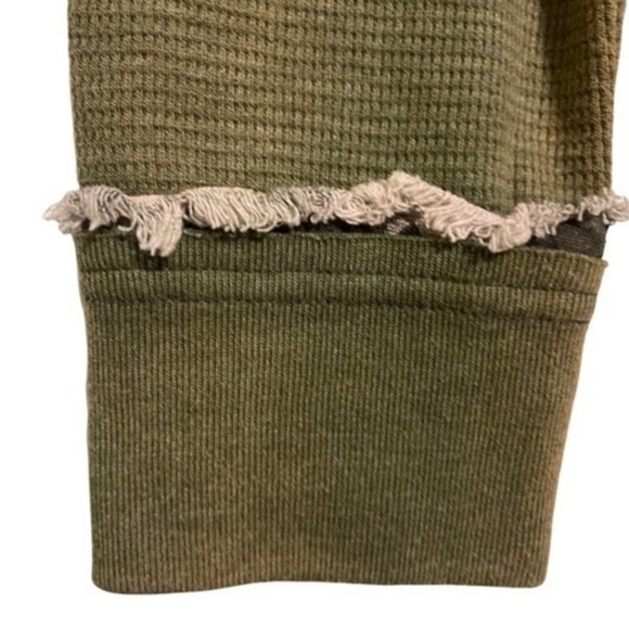 EUC Free People LoneStar Patchwork Thermal Waffle Knit Top Charcoal Small - Picture 6 of 12